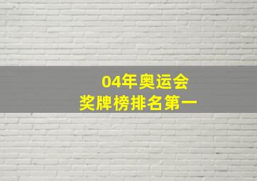 04年奥运会奖牌榜排名第一