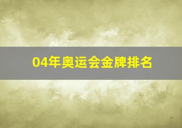 04年奥运会金牌排名