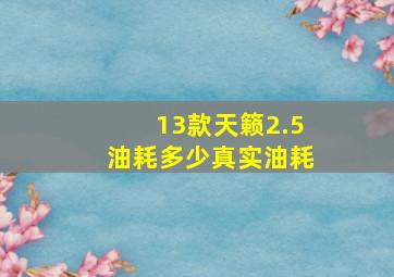 13款天籁2.5油耗多少真实油耗