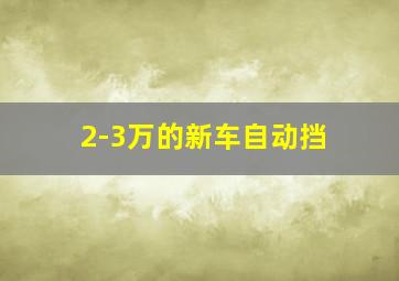 2-3万的新车自动挡