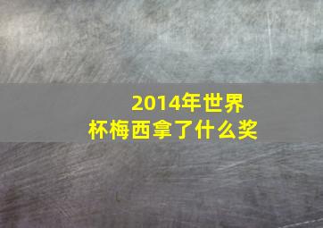 2014年世界杯梅西拿了什么奖