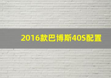 2016款巴博斯40S配置