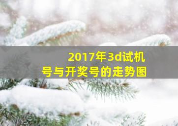 2017年3d试机号与开奖号的走势图