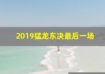 2019猛龙东决最后一场