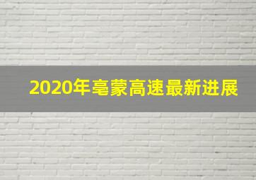 2020年亳蒙高速最新进展