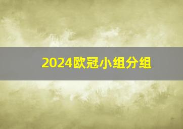 2024欧冠小组分组