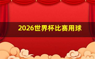 2026世界杯比赛用球