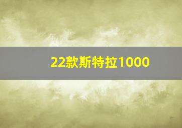 22款斯特拉1000