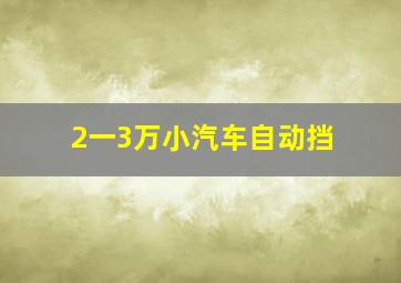 2一3万小汽车自动挡