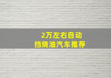 2万左右自动挡烧油汽车推荐