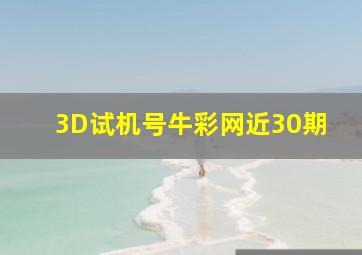 3D试机号牛彩网近30期