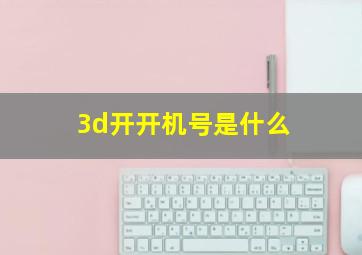 3d开开机号是什么