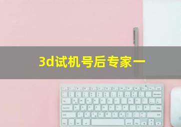 3d试机号后专家一