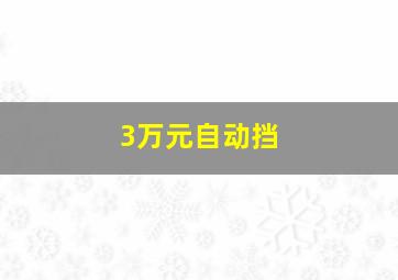 3万元自动挡