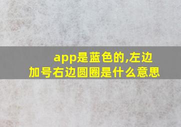 app是蓝色的,左边加号右边圆圈是什么意思