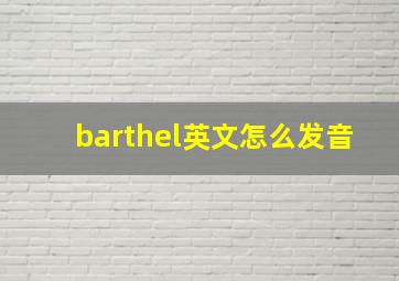 barthel英文怎么发音