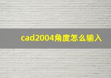 cad2004角度怎么输入