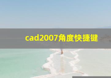 cad2007角度快捷键