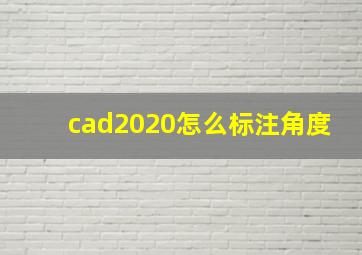 cad2020怎么标注角度