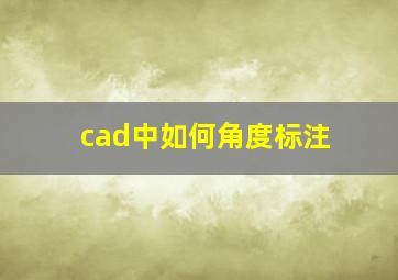 cad中如何角度标注