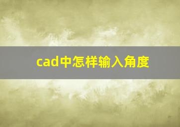 cad中怎样输入角度