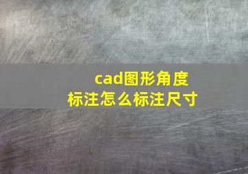 cad图形角度标注怎么标注尺寸