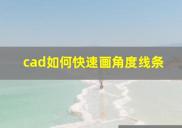 cad如何快速画角度线条