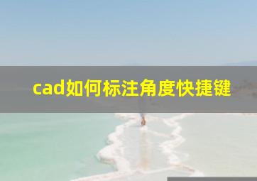 cad如何标注角度快捷键