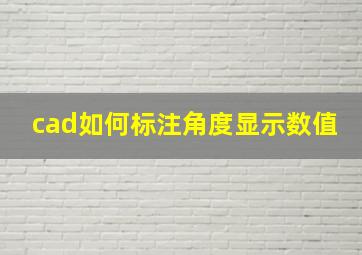 cad如何标注角度显示数值