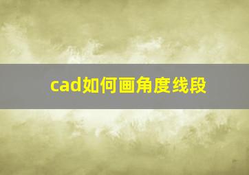 cad如何画角度线段