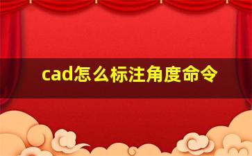 cad怎么标注角度命令