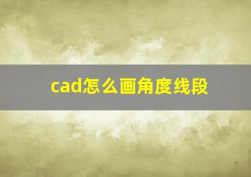 cad怎么画角度线段