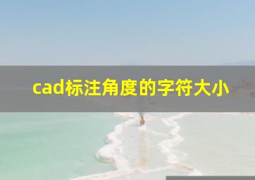 cad标注角度的字符大小