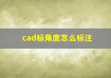 cad标角度怎么标注