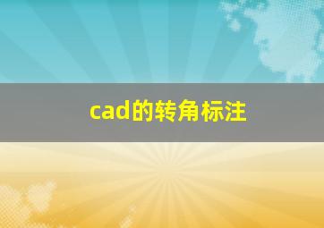 cad的转角标注