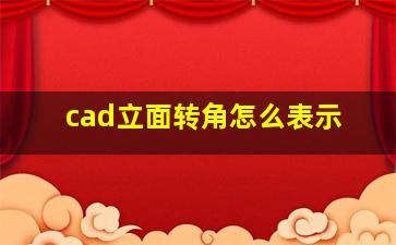 cad立面转角怎么表示