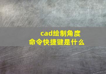 cad绘制角度命令快捷键是什么