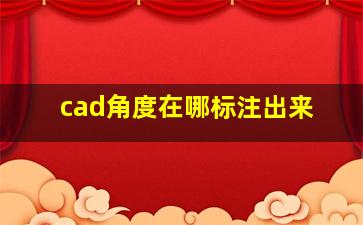 cad角度在哪标注出来