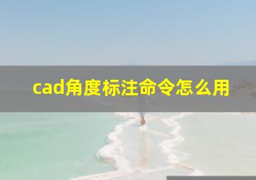 cad角度标注命令怎么用