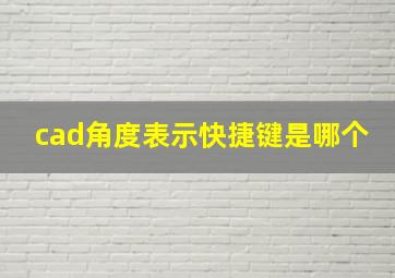 cad角度表示快捷键是哪个