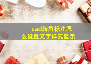 cad转角标注怎么设置文字样式显示