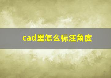 cad里怎么标注角度