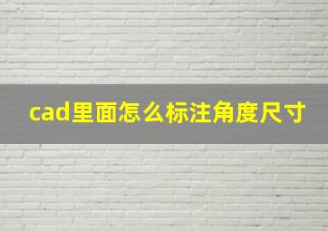 cad里面怎么标注角度尺寸