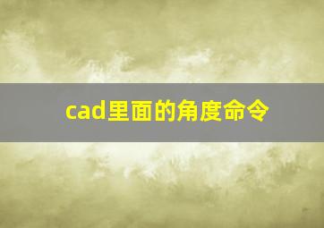 cad里面的角度命令