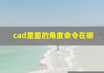 cad里面的角度命令在哪