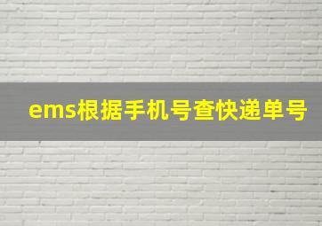 ems根据手机号查快递单号