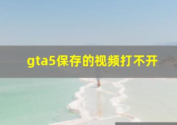 gta5保存的视频打不开