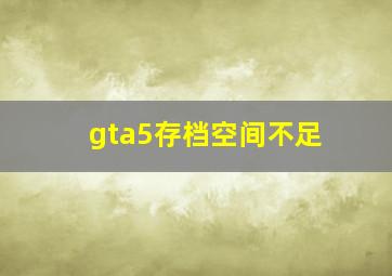 gta5存档空间不足