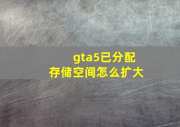 gta5已分配存储空间怎么扩大