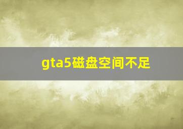 gta5磁盘空间不足